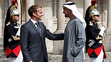 Abú Zabí Muhammad bin Zajd Nahaján s francouzským prezidentem.