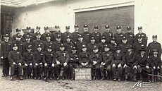 Poslední fotografie krásenského hasiského sboru v roce 1934 ped slouením s...