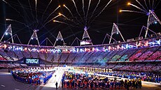 Momentka ze slavnostního zakončení olympijských her v Londýně 2012