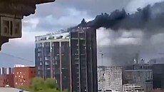 V Moskvě hoří obchodní centrum DM Tower