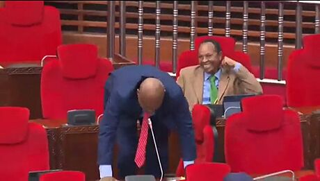 Tanzanský poslanec Flatei Massay udlal v parlamentu na protest proti patnému...