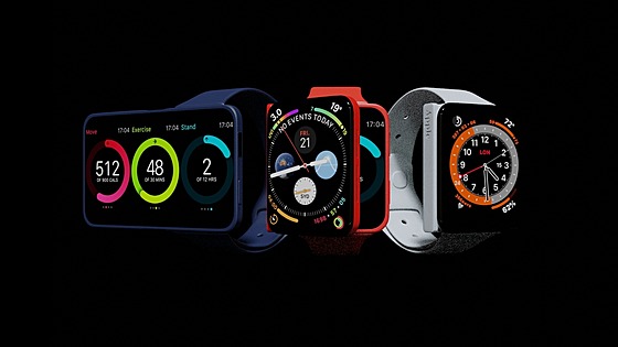 Koncept skládacích hodinek Apple Watch