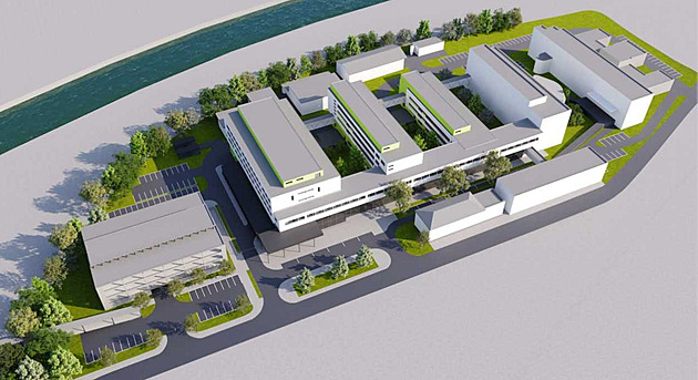 Budoucí podoba areálu Vsetínské nemocnice. (květen 2022)