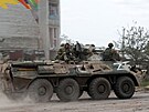 Ruské jednotky v dobytém mst Popasna (26. kvtna 2022)
