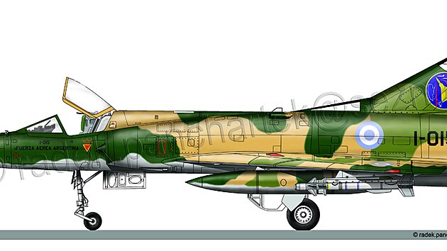 Na tomto letounu Dassault Mirage IIIEA byl dne 1. 5.1982 sestelen argentinsk pilot Tte. Carlos Perona.