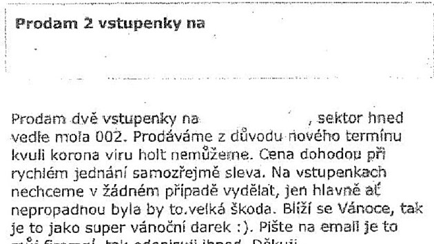 Pen�ze za neexistuj�c� vstupenky si nech�val recidivista pos�lat na ��ty zn�m�ch.