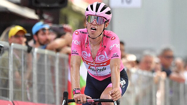 Reakce zvodnka Juana Pedra po dokonen 14. etapy Giro.
