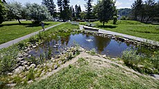 Okrasné jezírko se od de��ové zahrady na první pohled neli�í. Na druhý pohled...