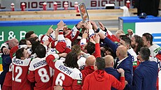 Čeští hokejisté křepčí s bronzovou plaketou pro třetí nejlepší tým 85....