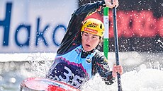 Kanoistka Tereza Fierová na ME ve vodním slalomu.