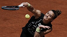 ekyn Maria Sakkariová bhem druhého kola Roland Garros.