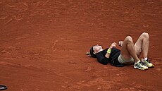 Karolína Muchová bhem tetího kola Roland Garros.