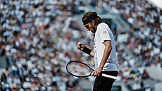 ek Stefanos Tsitsipas bhem tetího kola Roland Garros.