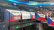 Oficiální vlajku Ukrajiny jim pořadatelé zakázali. A tak čeští fanoušci zákaz... | na serveru Lidovky.cz | aktuální zprávy