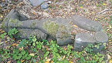 Torzo sochy leelo v odlehlém míst u chat na Ostrovech. (2. 10. 2021)