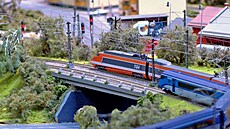 Model rychlovlaku TGV na kolejišti Království železnic