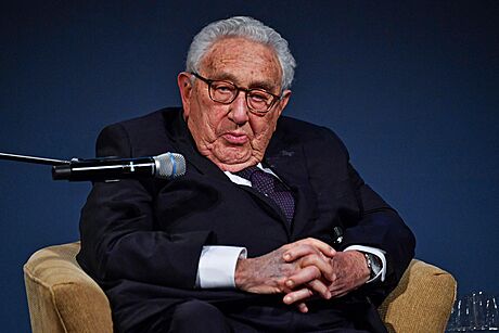 Bývalý ministr zahranií Spojených stát Henry Kissinger, dritel Nobelovy ceny...