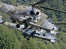 Neupesnný poet vrtulník Mi24 ruské výroby poskytlo esko Ukrajin. Jsou u...