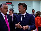 Maarský premiér Viktor Orbán a francouzský prezident Emmanuel Macron na...