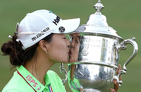 Australanka Minjee Leeová po triumfu na golfovém US Open.
