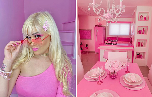 Žena vypadá jako Barbie, lásku k růžové promítla i do svého domu