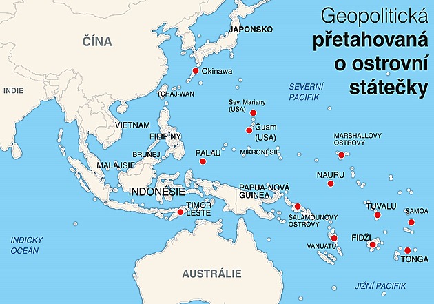 ANALÝZA: Nový svár USA a Číny. Přetahují se o ostrovní státečky v Tichomoří