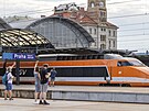 Francouzské TGV dorazilo na praské Hlavní nádraí. (5. ervna 2022)