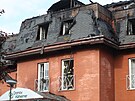 Budova Domova Alzheimer v Roztokch u Prahy po poru. (2. ervna 2022)