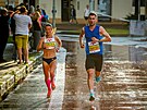 Tereza Hrochov bhem budjovickho plmaratonu