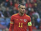 Kapitán Walesu Gareth Bale v baráovém utkání o mistrovství svta proti...
