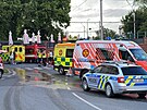 Jednotky hasi zasahuj u poru alzheimer centra v Roztokch u Prahy (1....