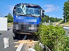 3. 6. 2022 - Nehoda dvou kamion u libereckho Makra na hlavnm tahu mezi...