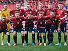 Sestava eských fotbalist na utkání Ligy národ proti výcarsku.