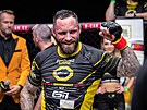 Spokojený nmecký MMA zápasník Christian Eckerlin po výhe v Oktagonu.