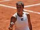 Ruská tenistka Daria Kasatkinová slaví ve tvrtfinále Roland Garros.