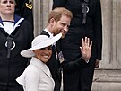 Vévodkyn Meghan a princ Harry (Londýn, 3. ervna 2022)