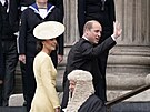 Vévodkyn Kate a princ William na slavnostní bohoslub díkuvzdání u...