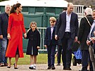 Vévodkyn Kate, princezna Charlotte, princ George a  princ William na návtv...