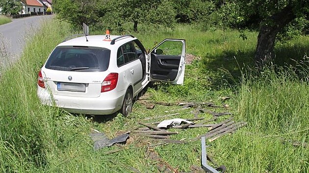 �ty�ia�edes�tilet� �idi� usnul za j�zdy ve fabii. V Oskav� sjel ze silnice, poni�il plot a zastavil a� o pa�ez v zahrad�.