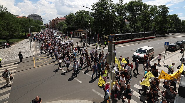 Protestn shromdn zemdlc a odbor v Praze. (8. ervna 2022)