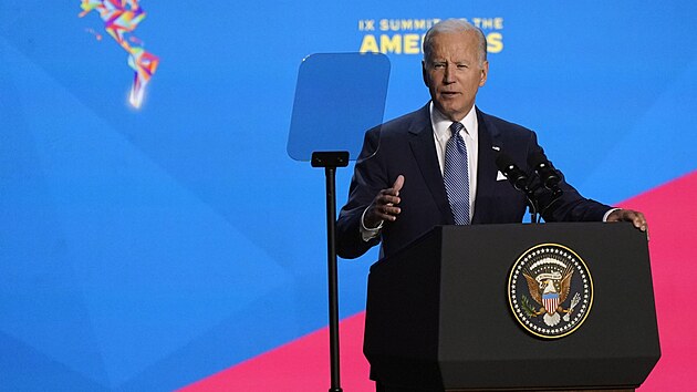 Americký prezident Joe Biden hovoří na summitu Amerik v Los Angeles (8. června 2022)