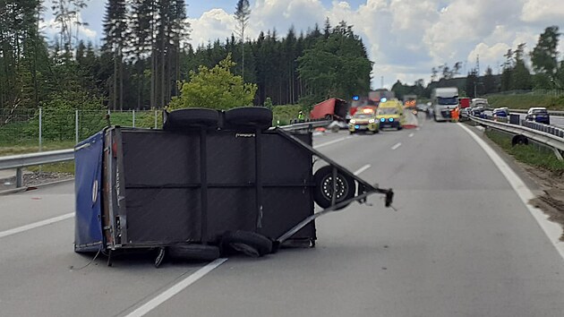 Tragick nehoda na dlnici D1 u Jihlavy. (6. ervna 2022)