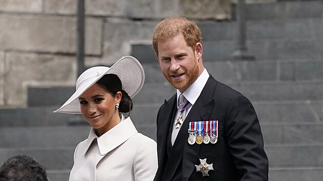 Vévodkyně Meghan a princ Harry (Londýn, 3. června 2022)