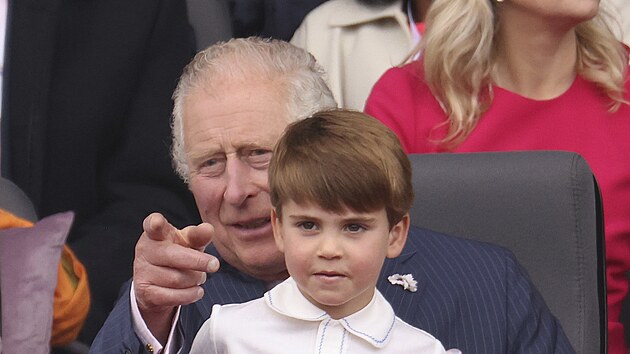 Princ Charles a princ Louis na oslav platinovho jubilea krlovny (Londn, 5. ervna 2022)