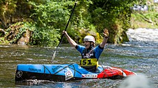Kanoistka Marie N�mcová na mistrovství sv�ta ve sjezdu na divoké vod�.