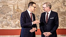 Premiér Petr Fiala p�ijal v Kramá�ov� vile polského p�edsedu vlády Mateusze...