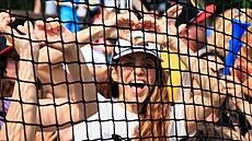 Zpěvačka Shakira na baseballovém zápase v Hluboké nad Vltavou. (5. června 2022)