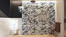 Lint je hravá kompozice florálního motivu, inspirovaného textilními dekory....