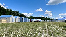 Nové stanové msteko pro uprchlíky v Ostrovaicích na Brnnsku. (4. ervna...