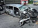 Nehoda osobnho a dvou nkladnch aut u Tebechovic pod Orebem. (14. 6. 2022)